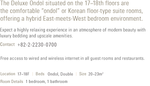 About Deluxe Ondol Room (see below)