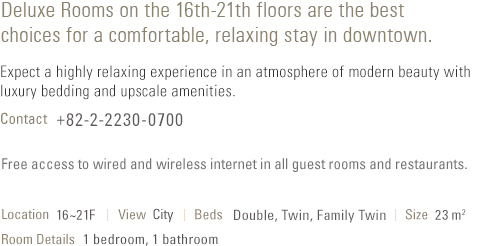 About Deluxe Room (see below)