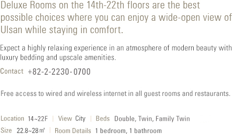 About Deluxe Room (see below)