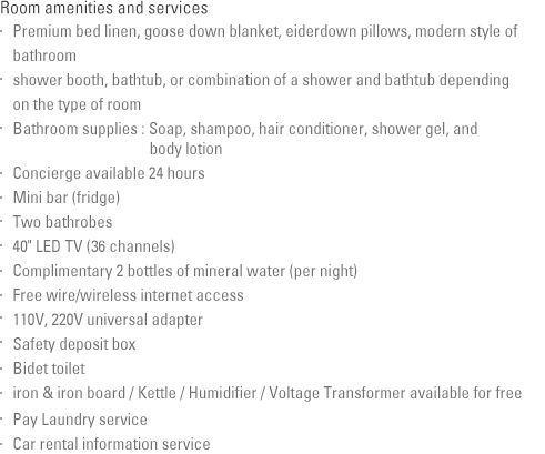 Room amenities and services